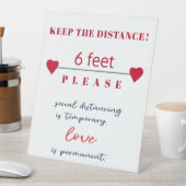 6フィート距離安全標識の社会的分配規則 台座サイン (インサイチュ)