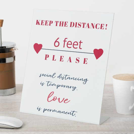 6フィート距離安全標識の社会的分配規則 台座サイン (インサイチュ)