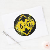 6フィート間道路標識 ラウンドシール (封筒)