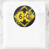 6フィート間道路標識 ラウンドシール (バッグ)