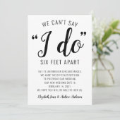 「6フィート離れて結婚式を挙げることはできない」日程変更の結婚式 案内状 (スタンド正面)