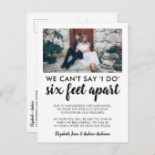 「6フィート離れて」延期　日程変更　写真　結婚式 案内ポストカード (正面/裏面)