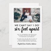 「6フィート離れて」延期　日程変更　写真　結婚式 案内状 (正面/裏面)