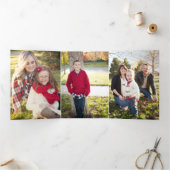 6フォトウォーターカラー3重クリスマスカード 三つ折りクリスマスカード (内部)