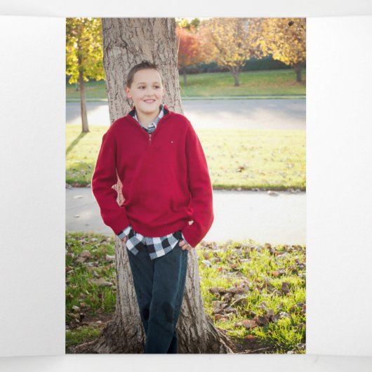 6フォトウォーターカラー3重クリスマスカード 三つ折りクリスマスカード (内部中)