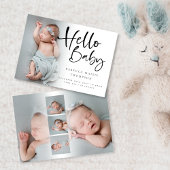 6フォトガールボーイスクリプトハローベビー誕生 案内状