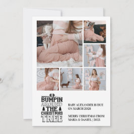 6フォトクリスマスツリー妊娠のお知らせ シーズンカード