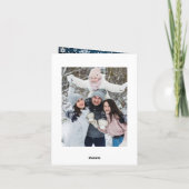 6フォトクリスマスブルー素朴ウッドの挨拶 シーズンカード (裏面)