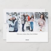 6フォトクリスマス素朴樺の木樹皮あいさつ シーズンカード (裏面)