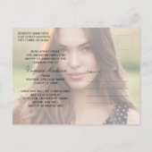 6フォトグラードコラージュモダンスクリプトブルーと金ゴールド ポストカード (裏面)