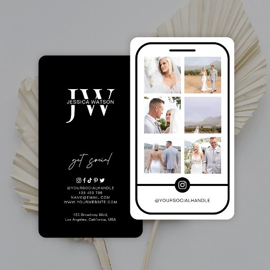 6フォトグ食べ物を与えリットインスタモダングラムのロゴ 名刺