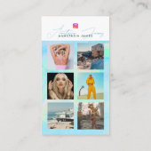 6フォトグ食べ物を与えリッドソーシャルメディア青ホログラフィック 名刺 (裏面)