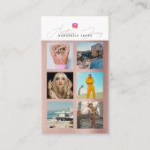 6フォトグ食べ物を与えリッドソーシャルメディアQRコードバラ金ゴールド 名刺 (裏面)