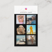 6フォトグ食べ物を与えリッドソーシャルメディアQRコードビジネス 名刺 (裏面)