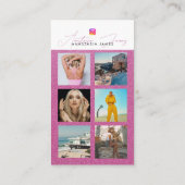 6フォトグ食べ物を与えリッドソーシャルメディアQRコードピンク 名刺 (裏面)