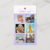 6フォトグ食べ物を与えリッドソーシャルメディアQRコードホログラフィック 名刺 (裏面)