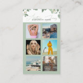 6フォトグ食べ物を与えリッドソーシャルメディアQRコードユーカリ 名刺 (裏面)