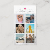 6フォトグ食べ物を与えリッドソーシャルメディアQRコード大理石 名刺 (裏面)