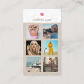 6フォトグ食べ物を与えリッドソーシャルメディアQRコード 名刺 (裏面)