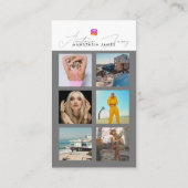 6フォトグ食べ物を与えリッドソーシャルメディアQRコード 名刺 (裏面)