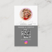 6フォトグ食べ物を与えリッドソーシャルメディアQRコード 名刺 (正面)