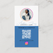 6フォトグ食べ物を与えリッドソーシャルメディアQRコード 名刺 (正面)