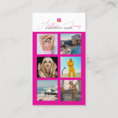 6フォトグ食べ物を与えリッドソーシャルメディアQRコード 名刺 (裏面)