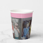 6フォトコラージグリッド – カスタム文字赤面ピンク 紙コップ (右)