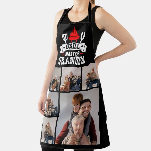 6フォトコラージグリルマスターグランパBBQ エプロン (インサイチュ)