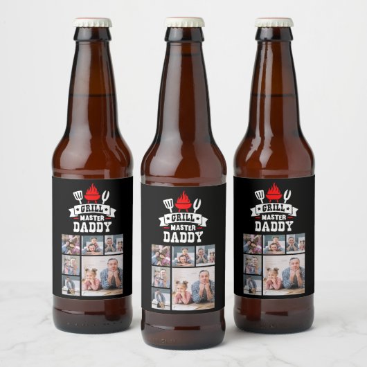 6フォトコラージグリルマスターダディBBQ ビールラベル (ボトル)