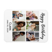 6フォトコラージスクリプトパーソナライズされた誕生日 マグネット (横)