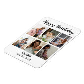 6フォトコラージスクリプトパーソナライズされた誕生日 マグネット (左側)
