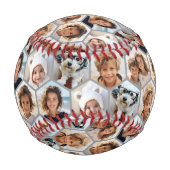 6フォトコラージハニカムパターン – BE PATIENT 野球ボール (裏面)