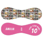 6フォトコラージピンクプレイヤー番号チーム名 ソフトボール (パネル)