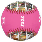 6フォトコラージピンクプレイヤー番号チーム名 ソフトボール (裏面)