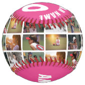 6フォトコラージピンクプレイヤー番号チーム名 ソフトボール (正面)