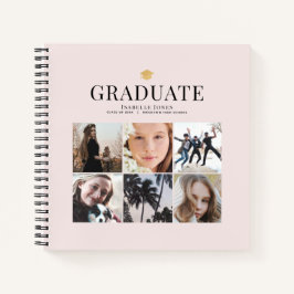 6フォトコラージミニマリストピンク卒業 ノートブック