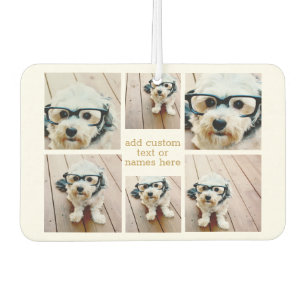 6フォトコラージミニマル – 金ゴールドと白 カーエアーフレッシュナー