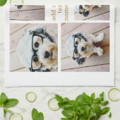 6フォトコラージミニマル – 金ゴールドと白 キッチンタオル (折り畳み)