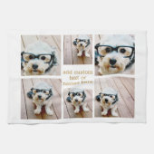 6フォトコラージミニマル – 金ゴールドと白 キッチンタオル (横)