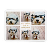 6フォトコラージミニマル – 金ゴールドと白 マグネット (横)