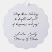 6フォトコラージメリークリスマスファミリー オーナメントカード (裏面)