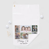 6フォトコラージメリークリスマスファミリー ゴルフタオル (インサイチュ)