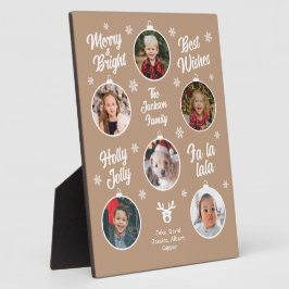 6フォトコラージュおばあちゃんオーナメントクリスマスレッドPl フォトプラーク