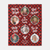 6フォトコラージュおばあちゃんオーナメントバッファロープレイド フリースブランケット (正面)