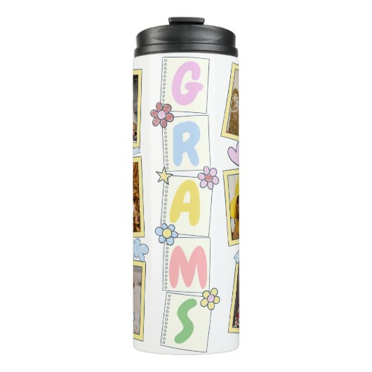 6フォトコラージュかわいいベビーピンクブルーグラニー タンブラー (正面)