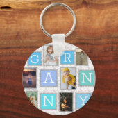 6フォトコラージュかわいいベビーファミリーラブグラニー キーホルダー (正面)