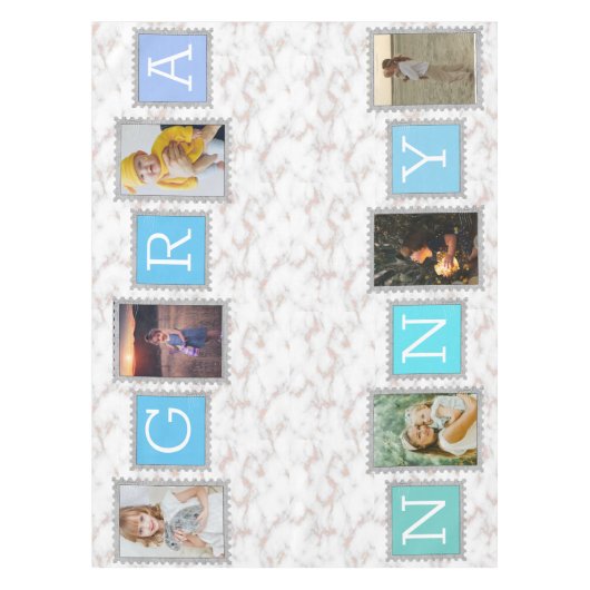 6フォトコラージュかわいいベビーファミリーラブグラニー テーブルクロス (正面)