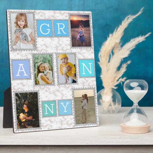 6フォトコラージュかわいいベビーファミリーラブグラニー フォトプラーク (側面)