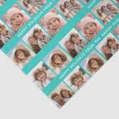 6フォトコラージュとハッピーホリデー文字アクアティール（緑がかった色） 薄葉紙 (詳細)